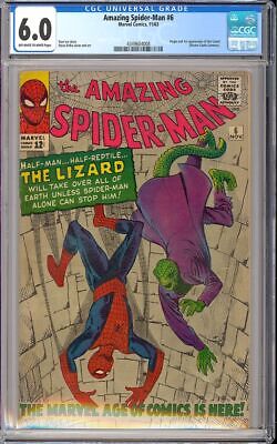Amazing SpiderMan 6 Nice Silver Age Superhero Ditko Marvel Comic 1963 CGC 40