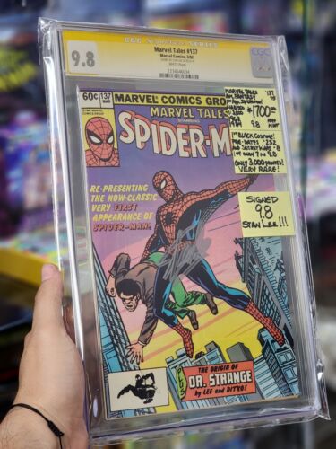 Marvel Tales 137 CGC 98 1st Reprint of Amazing Fantasy 15  SpiderMan SIGNED