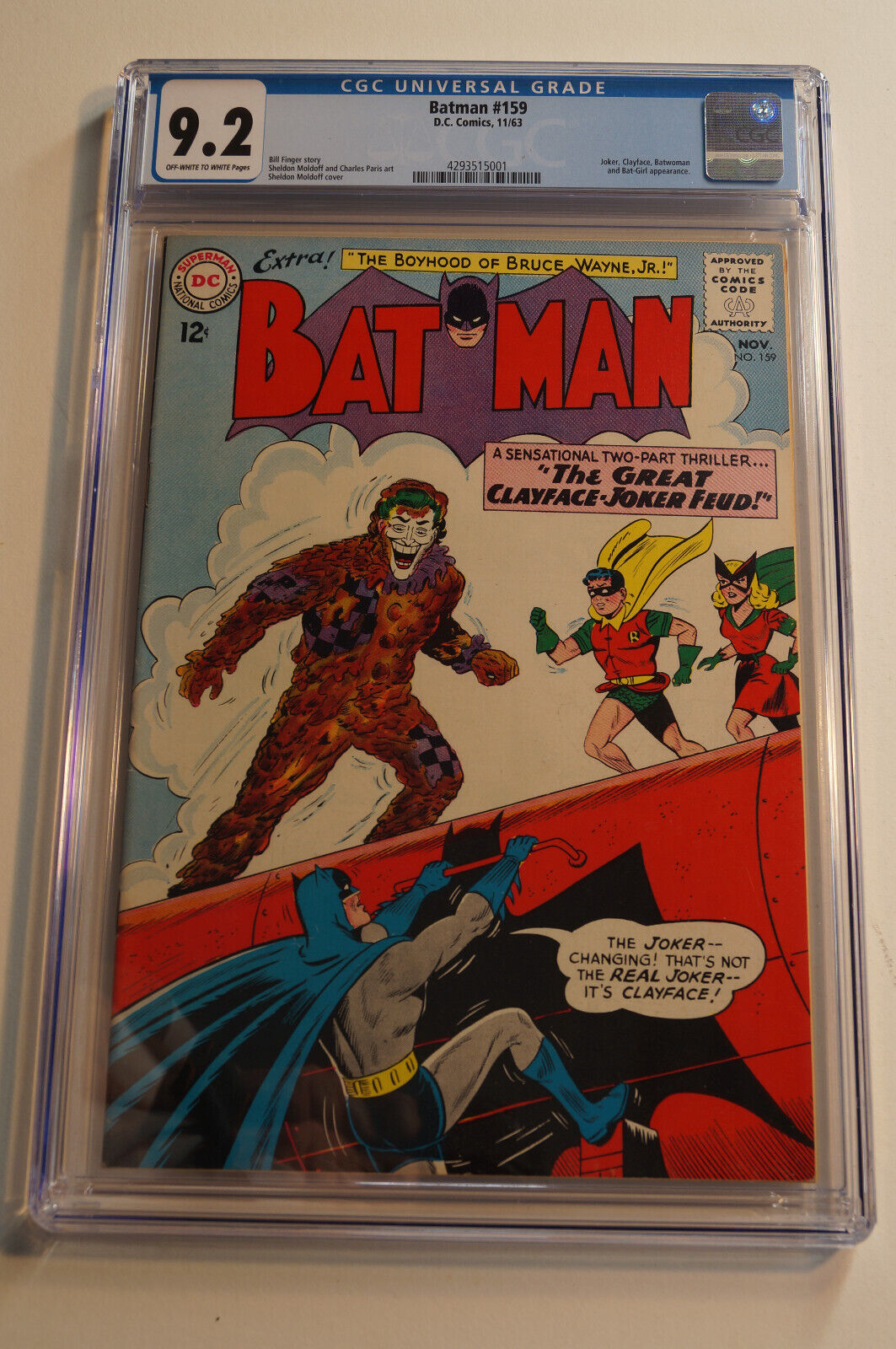 BATMAN 159 in CGC 92 NEAR MINT Joker Batwoman BatGirl Clayface guest