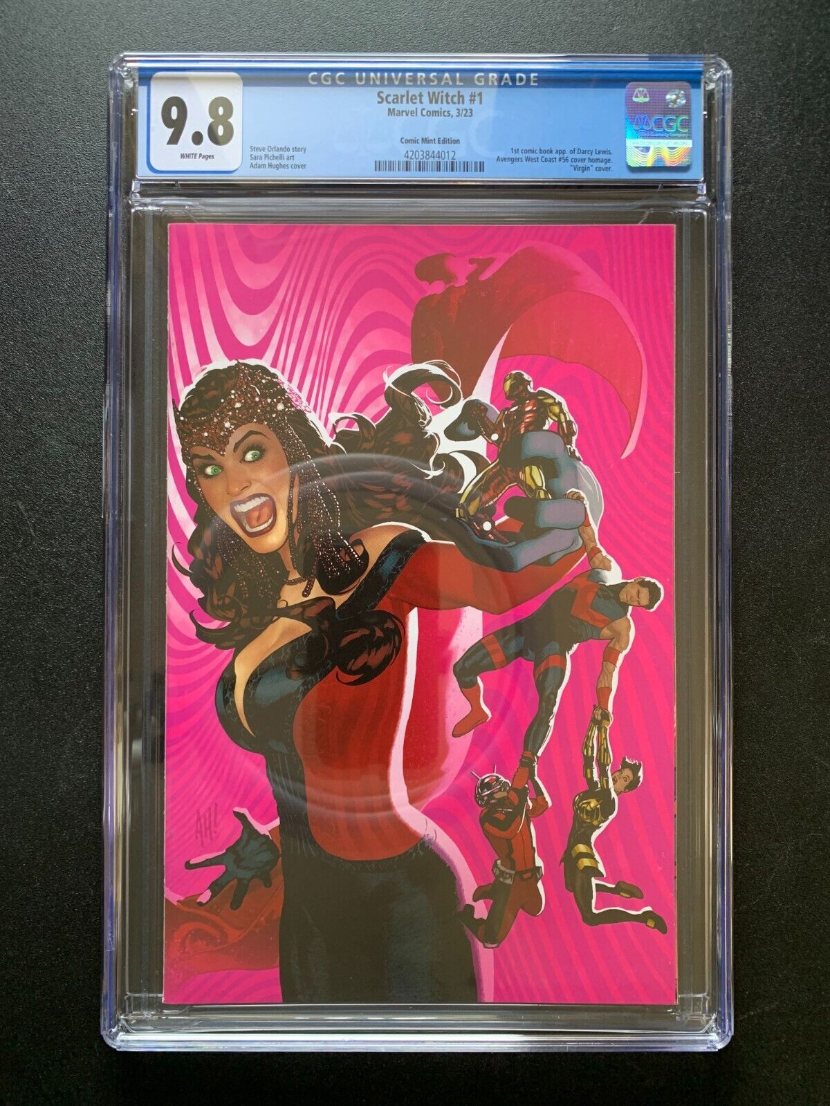 SCARLET WITCH 1 ADAM HUGHES VIRGIN VARIANT CGC 98 283500 COA MARVEL DISNEY