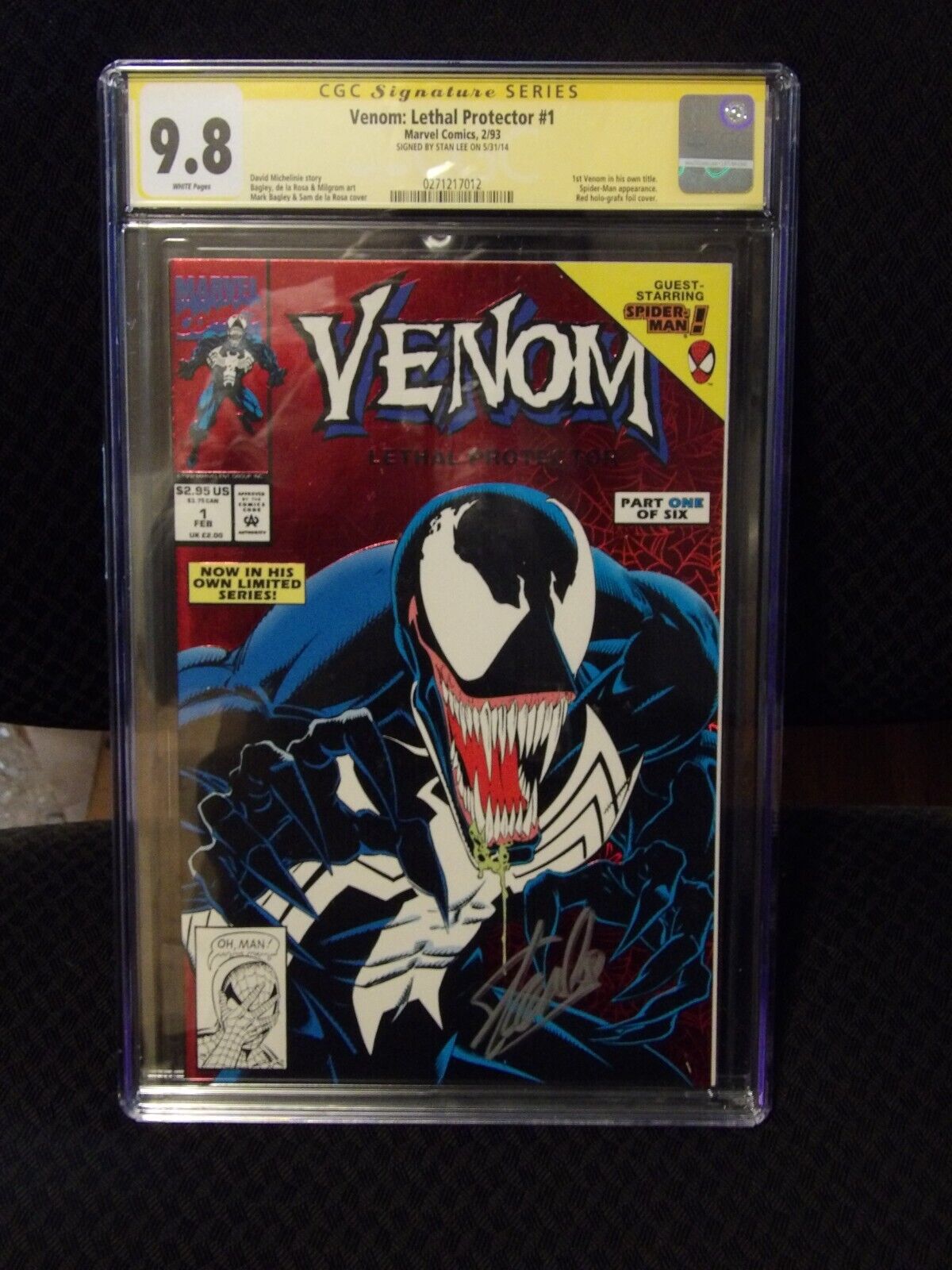 VENOM LETHAL PROTECTOR 1 CGC 98 SIGNED BY STAN LEE