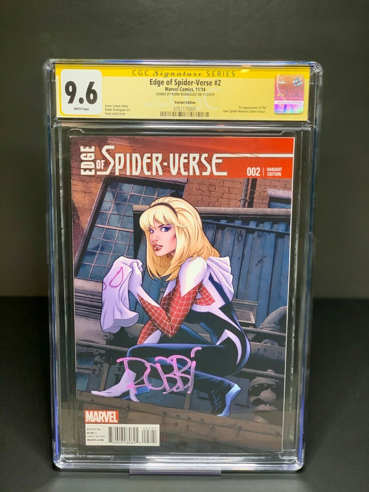 EDGE OF SPIDERVERSE 2 CGC 96 1st Appearance of SpiderGwen Land variant Stacy
