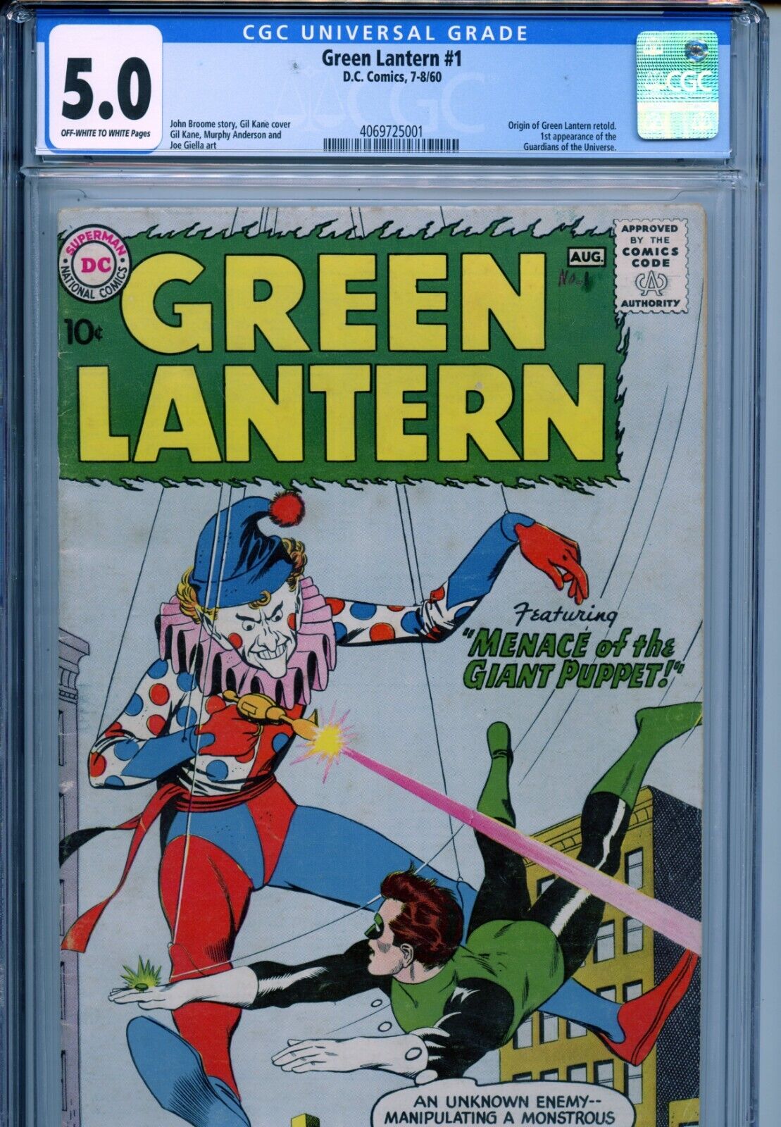 1960 DC GREEN LANTERN 1 ORIGIN RETOLD  1ST GUARDIANS OF THE UNIVERSE CGC 50
