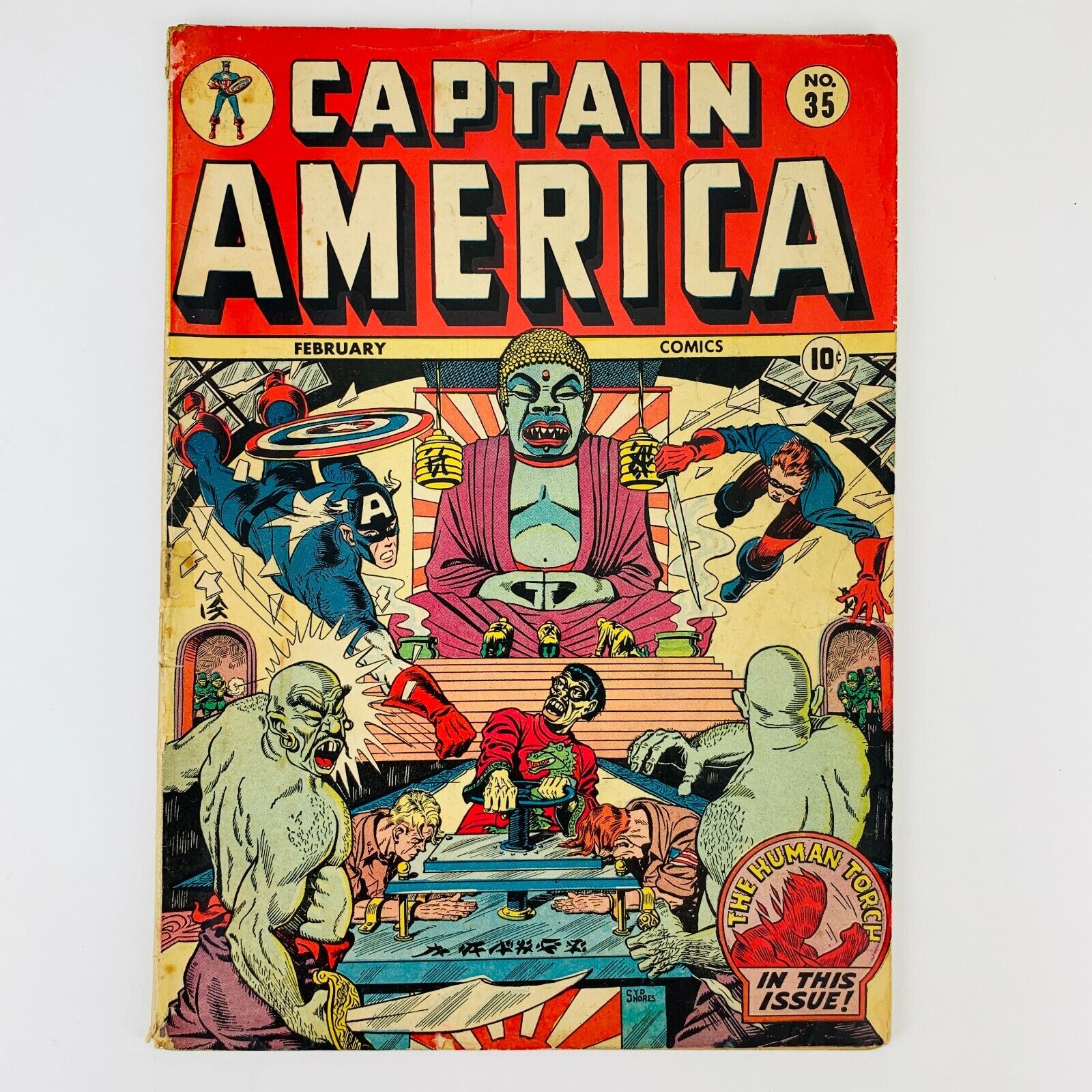 Captain America Comics 35  Timely 1944 Human Torch story  Gold Age Comic 