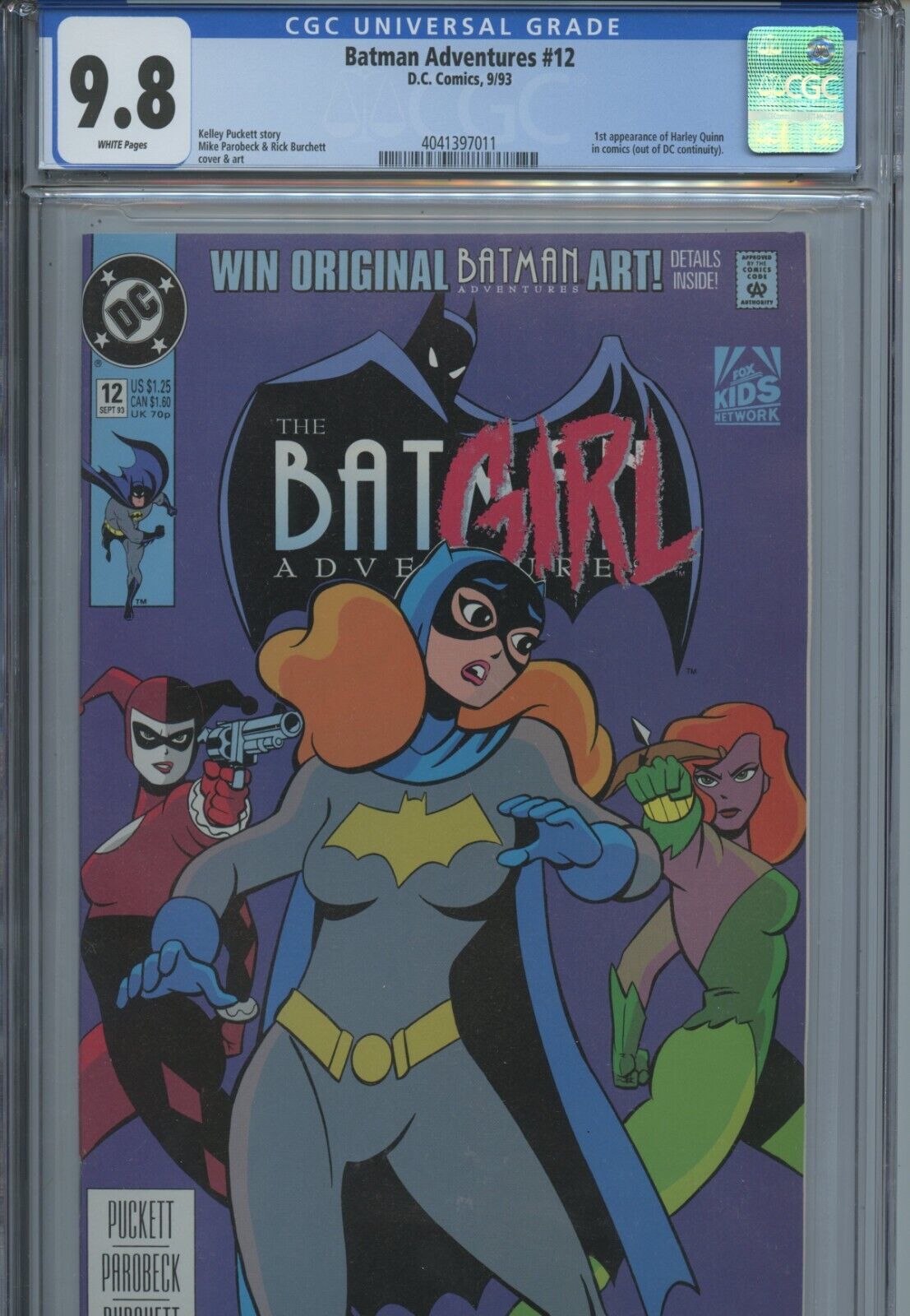 1993 DC BATMAN ADVENTURES 12 1ST APPEARANCE OF HARLEY QUINN CGC 98