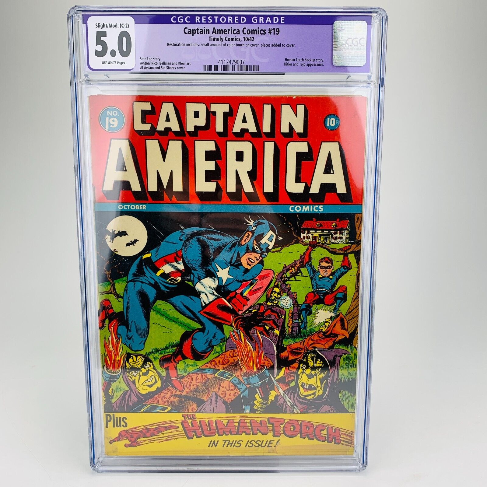 ULTRA RARE  Captain America Comics 19  CGC 50 1942 Timely Golden Age Comic