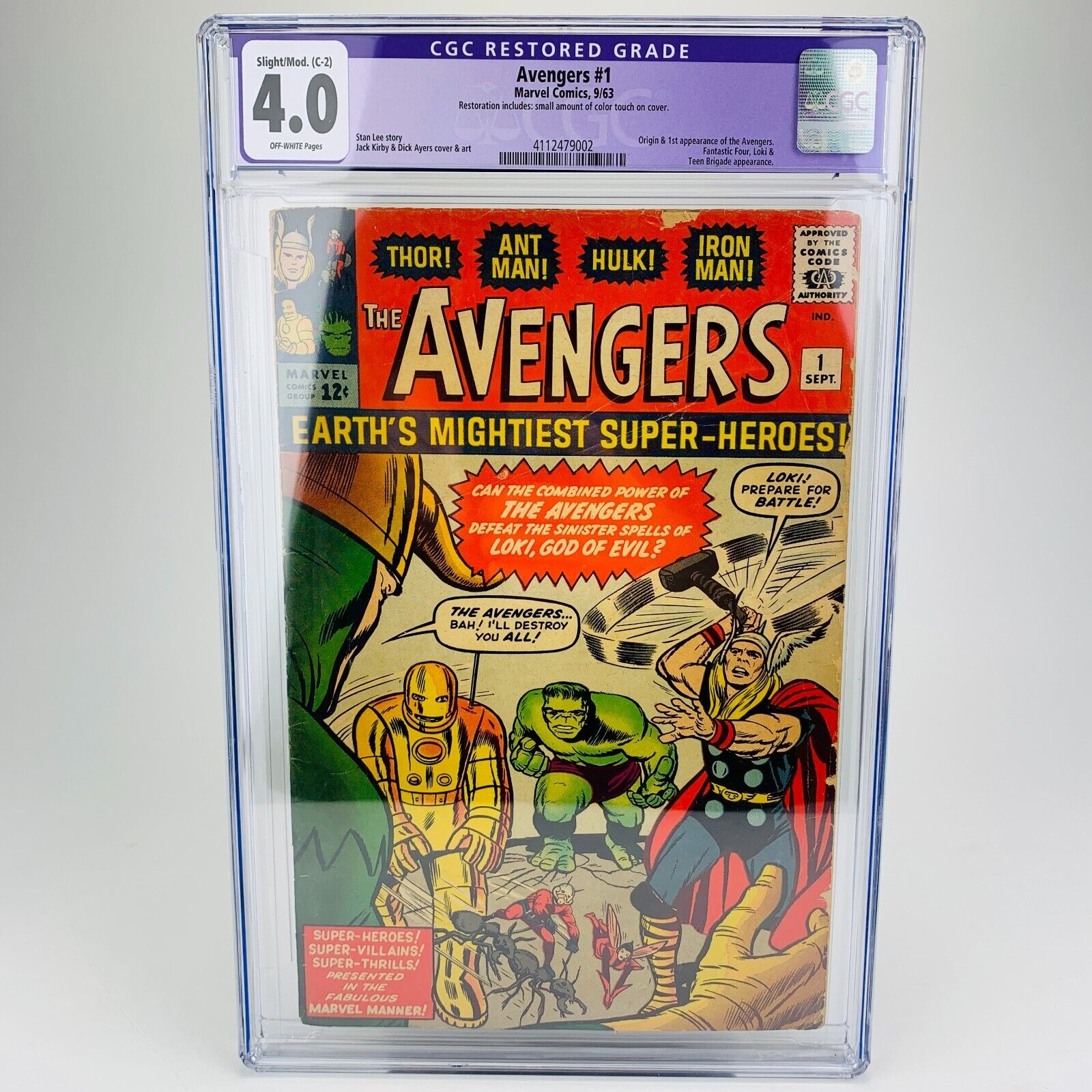 RARE  Avengers 1  CGC 40 VG   Origin  1st Appearance of The Avengers 