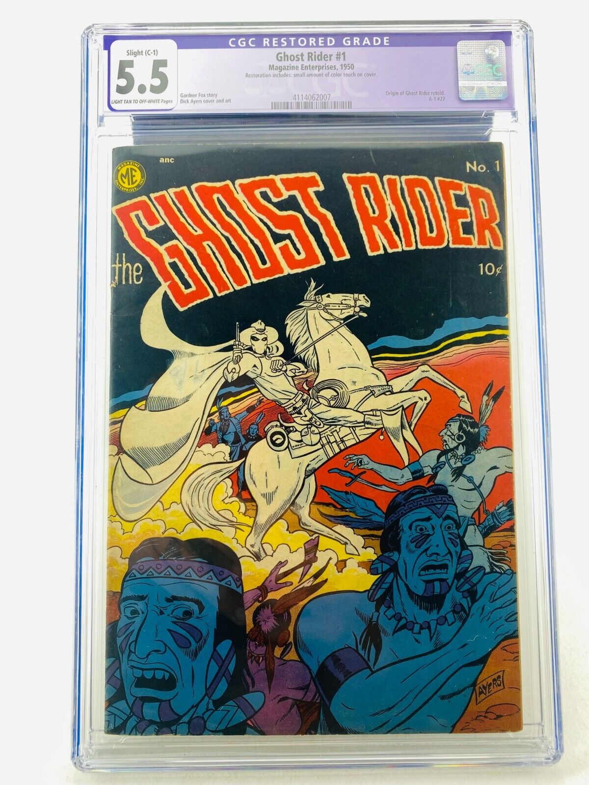 RARE   Ghost Rider 1  CGC 55  1950 Magazine Enterprises Golden Age Comic
