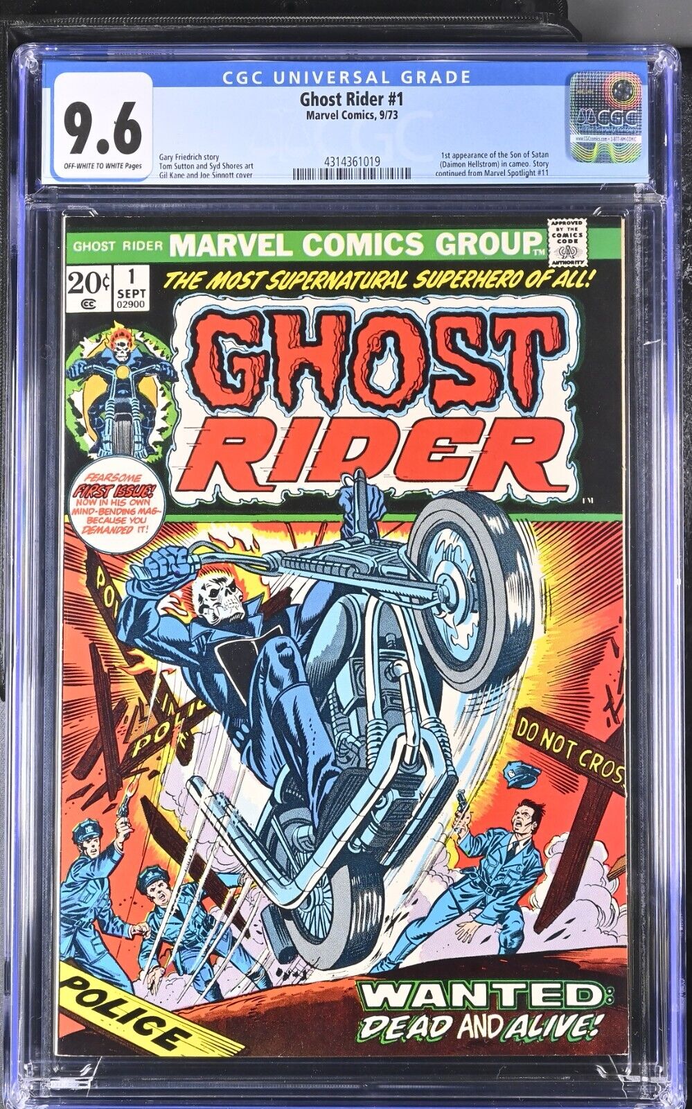 1973 MARVEL GHOST RIDER 1 1ST APPEARANCE DAIMON HELLSTROM CAMEO CGC 96 OWW