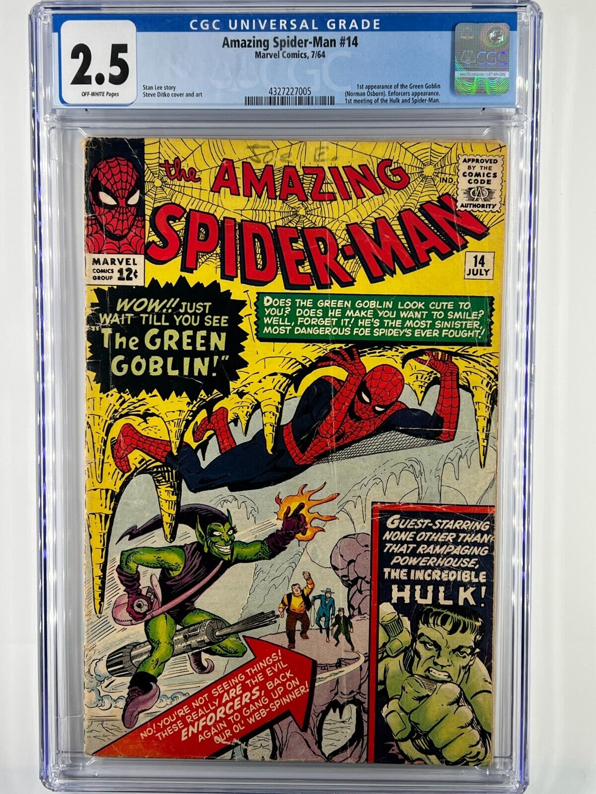 Amazing SpiderMan 14 CGC 25  1st Green Goblin 1964