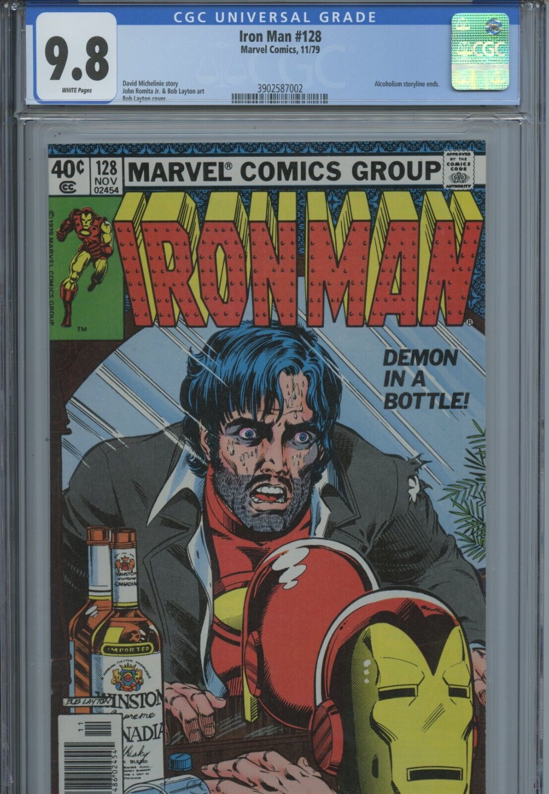 1979 MARVEL IRON MAN 128 ALCOHOLISM STORYLINE ENDS CGC 98 WP