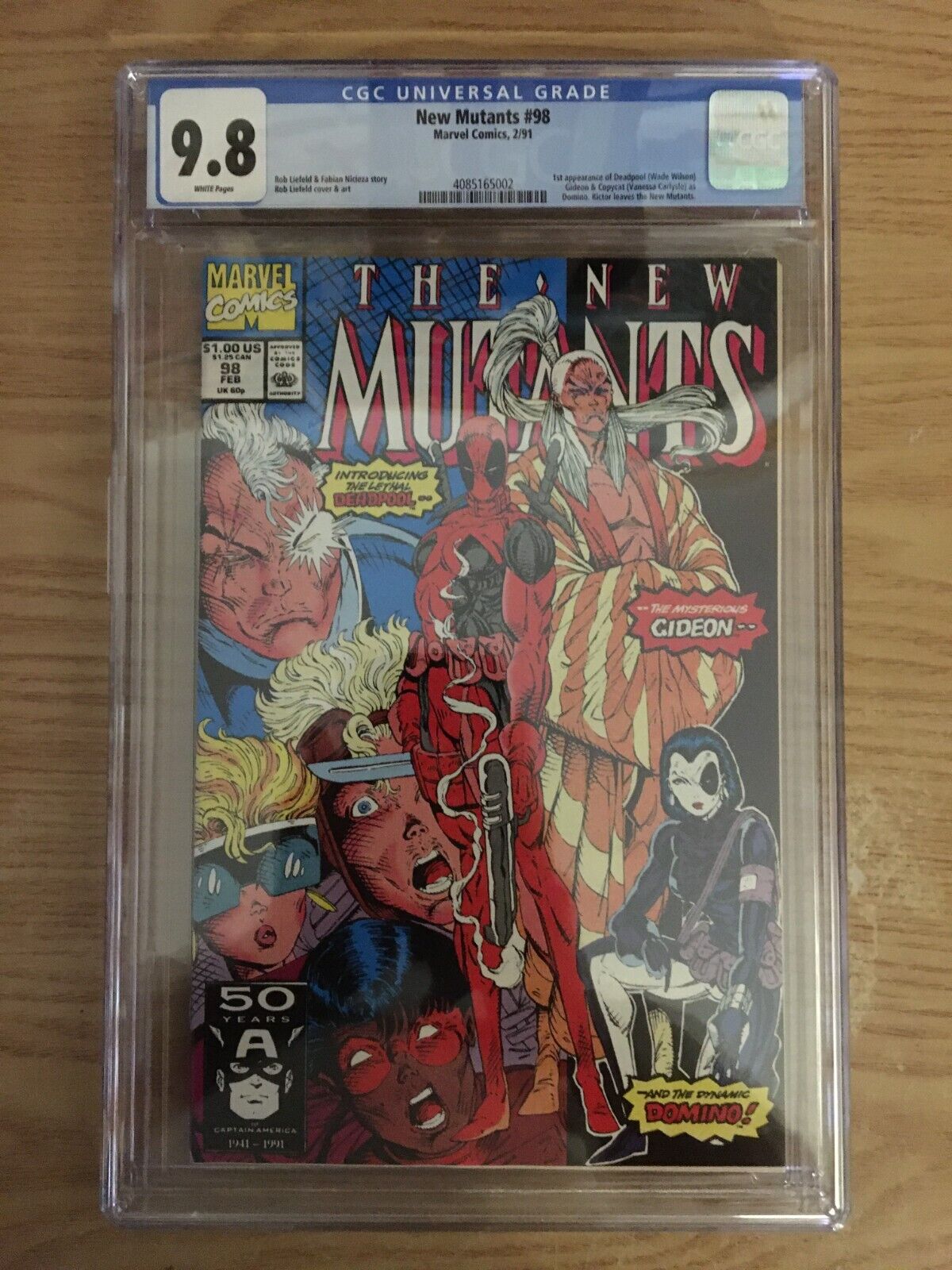 New Mutants  98 CGC 98 1st App of deadpool White Pgs