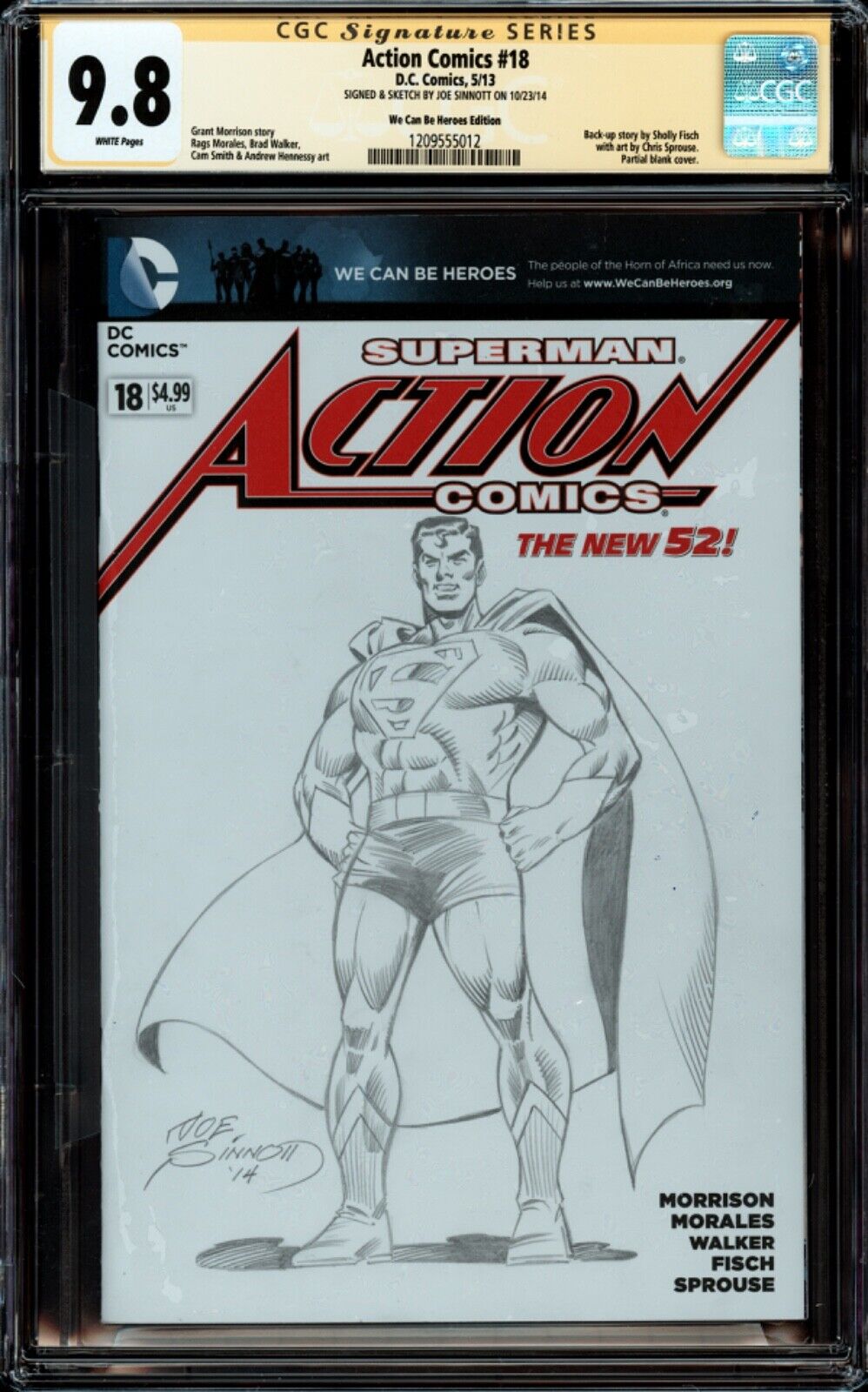 ACTION COMICS 18 CGC 98 SS JOE SINNOTT SUPERMAN SIGNED  SKETCH MINT LEGEND