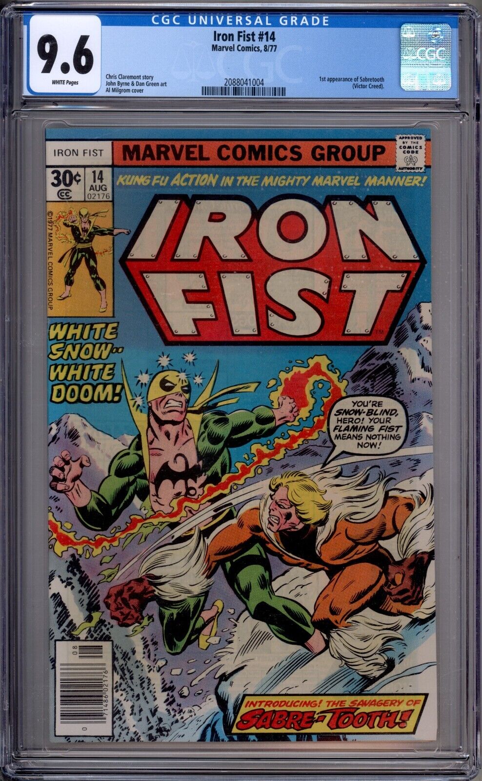 Iron Fist 14 CGC Graded 96 NM White Pages 1st Sabretooth Marvel Comics 1977