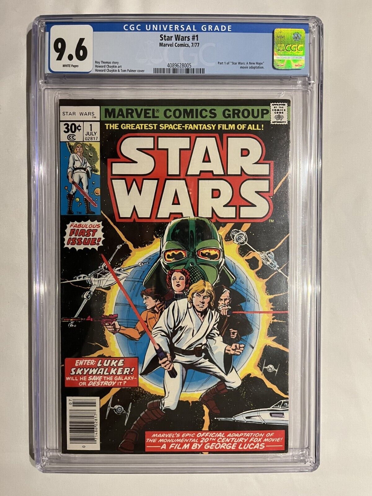 Star Wars 1 CGC 96 Marvel Comics 1977 Newsstand Edition Very Fine  Skywalker