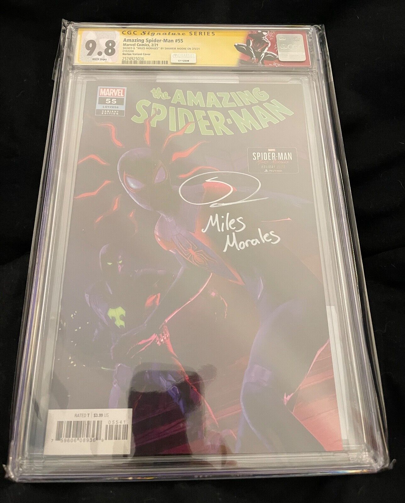 Shameik Moore CGC SS 98  Amazing SpiderMan 55 Horton Variant Miles Morales 