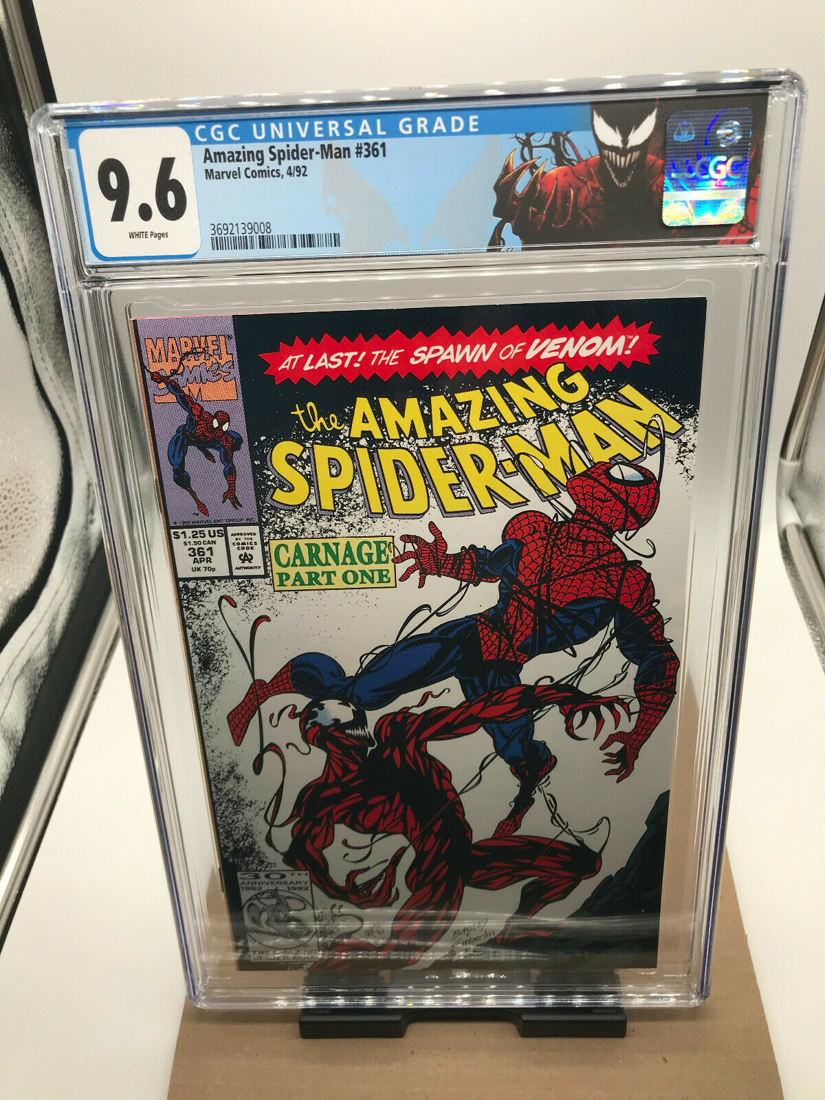 CGC 96 White pages     Amazing Spiderman 361    First Carnage