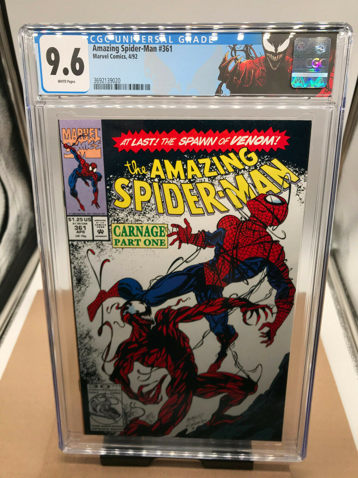 CGC 96 White Pages  Amazing Spiderman 361 492 First Carnage