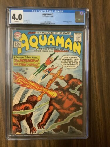 AQUAMAN  1 CGC 40 CREAM PAGES 1962 NEW MOVIE COMING SOON