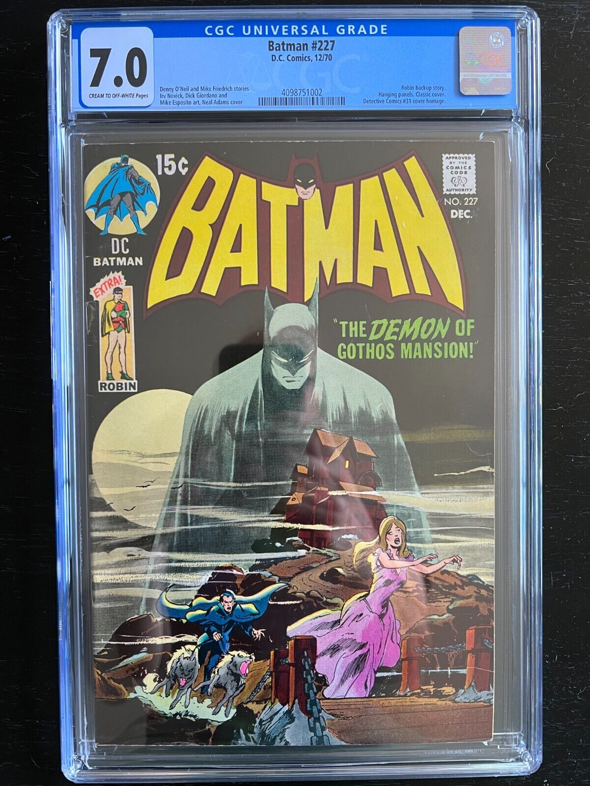 Batman 227 CGC 70 Neal Adams Iconic Cover Demon of Gothos Mansion