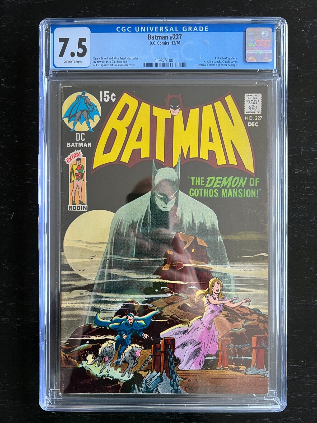 Batman 227 CGC 75 Neal Adams Iconic Cover Demon of Gothos Mansion