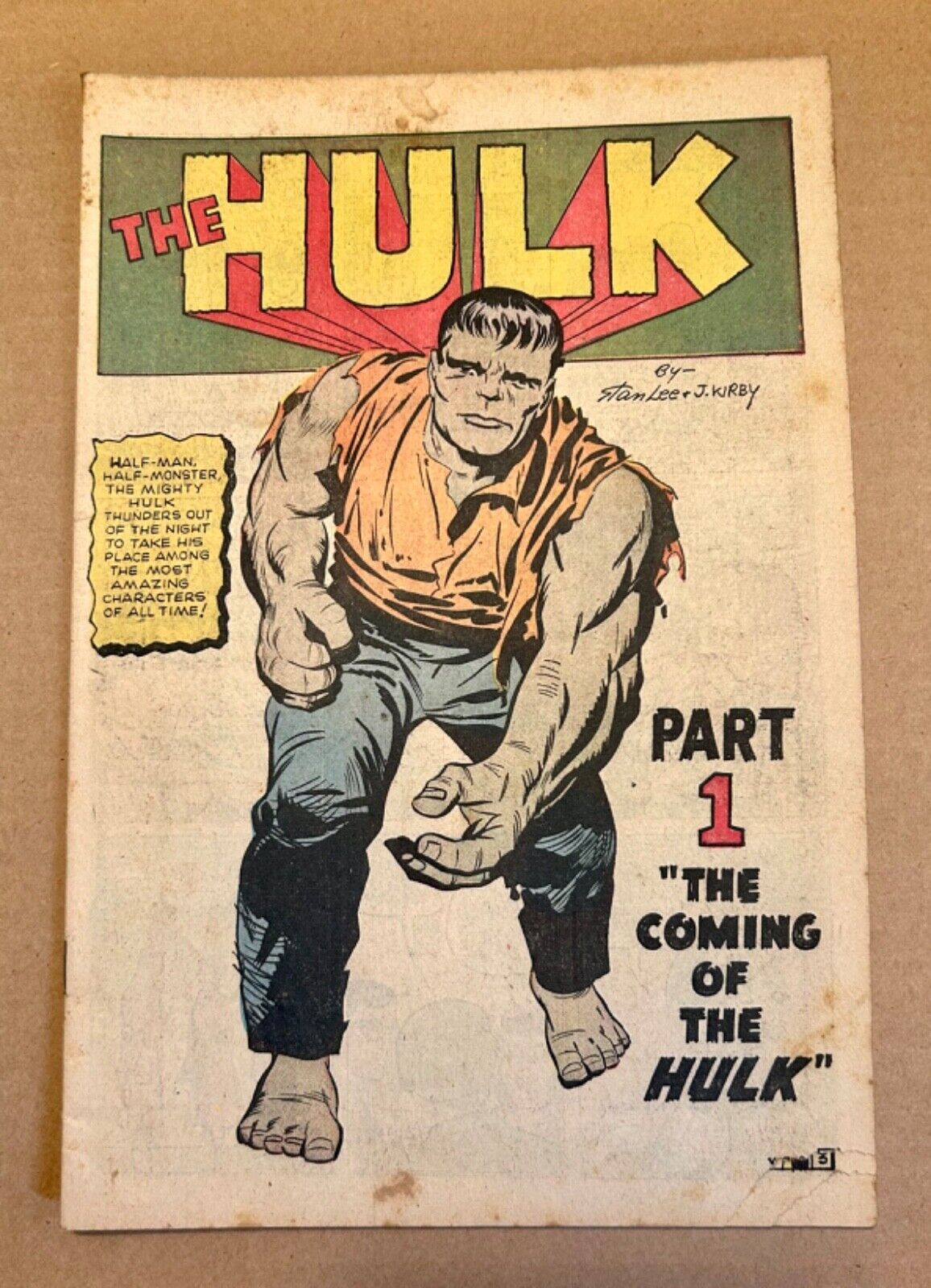 Coverless Incredible Hulk 1  1962 missing panels see photos  first appearance