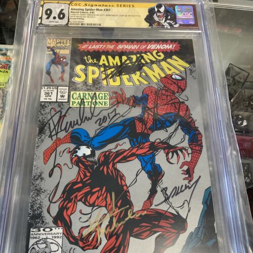 AMAZING SPIDERMAN 361 CGC 96 1ST APP CARNAGE SIGNED STAN LEE  CREATIVE TEAM