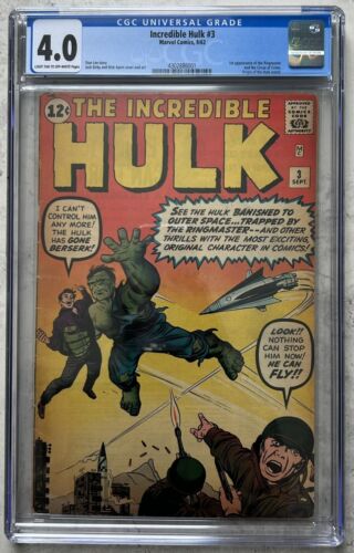 Incredible Hulk 3 CGC 40 1962 1st Appearance Ringmaster Marvel NO RESERVE