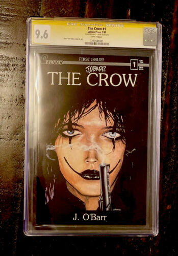 1989 The Crow 1 RARE 1st Print WHITE PAGES Caliber CGC SS 96 J OBARR SIGNED