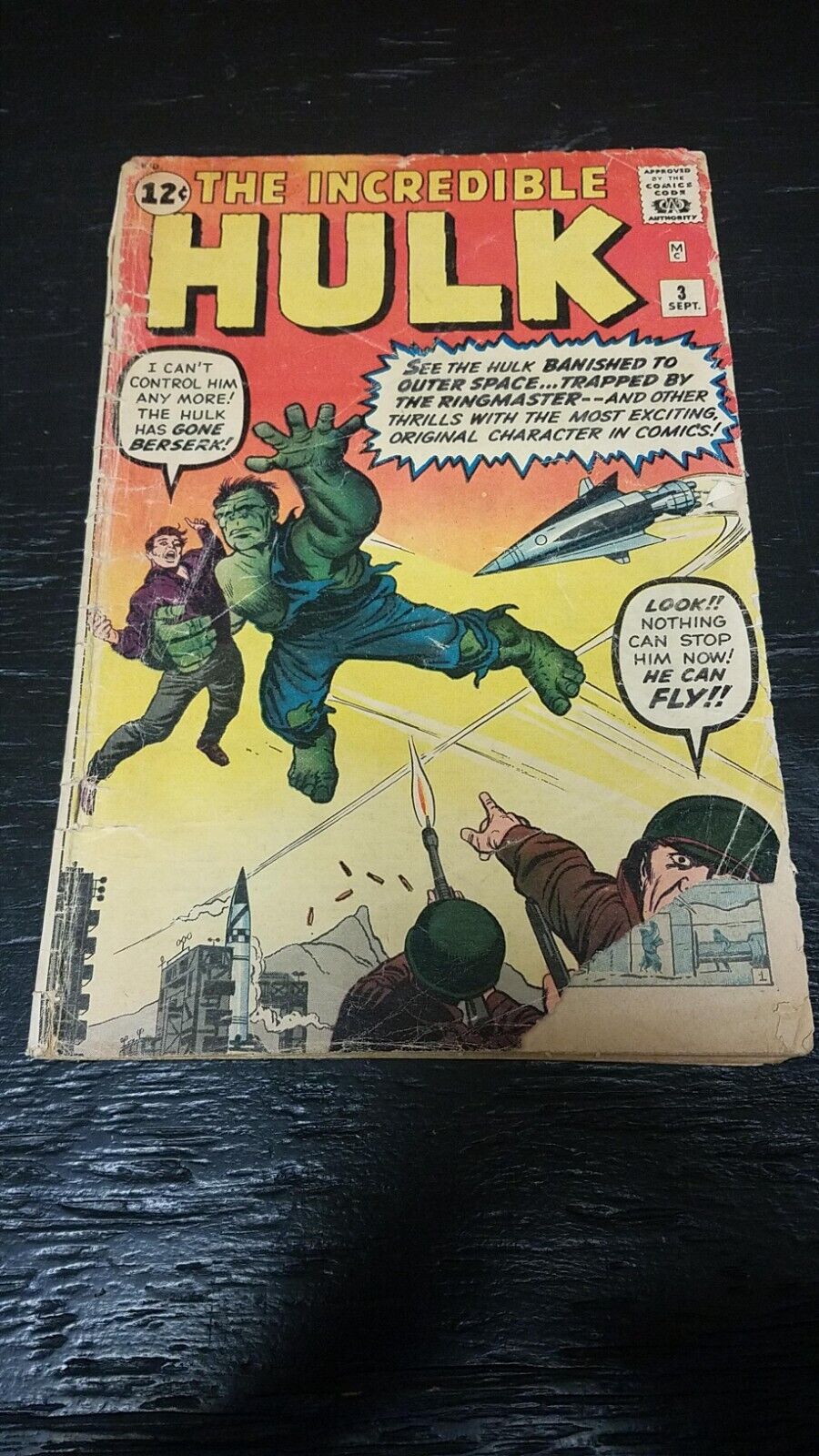 1962 MARVEL COMIC THE INCREDIBLE HULK 3 LOW GRADE 1ST APP RINGMASTER SILVER AGE