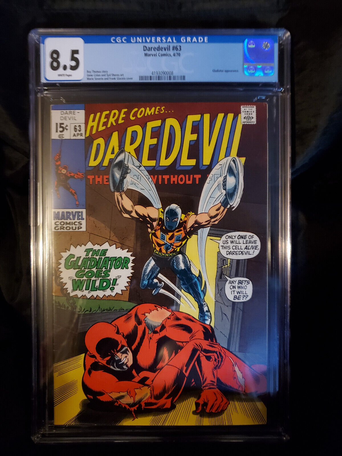 Daredevil 63 1970 CGC 85 The Gladiator Goes Wild