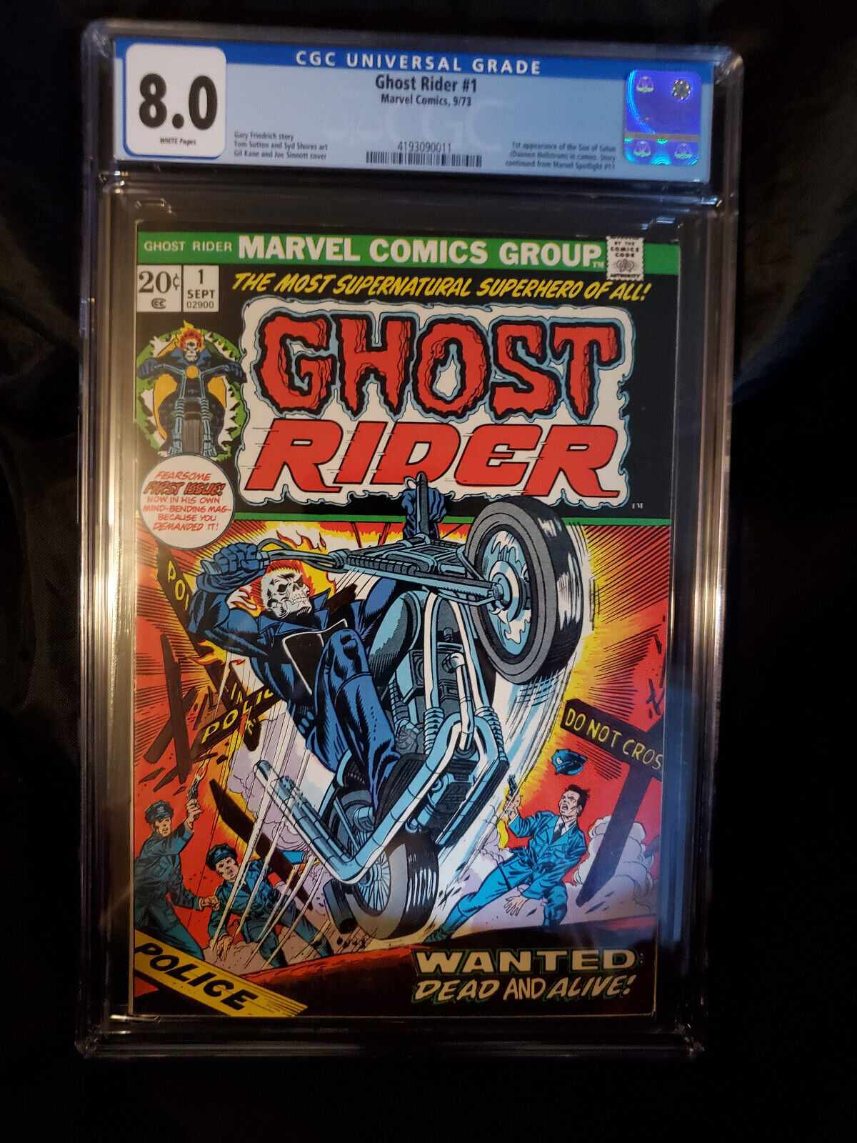 Ghost Rider 1 1973 CGC 80 1st appearance of Son of Satan Damion Hellstrom