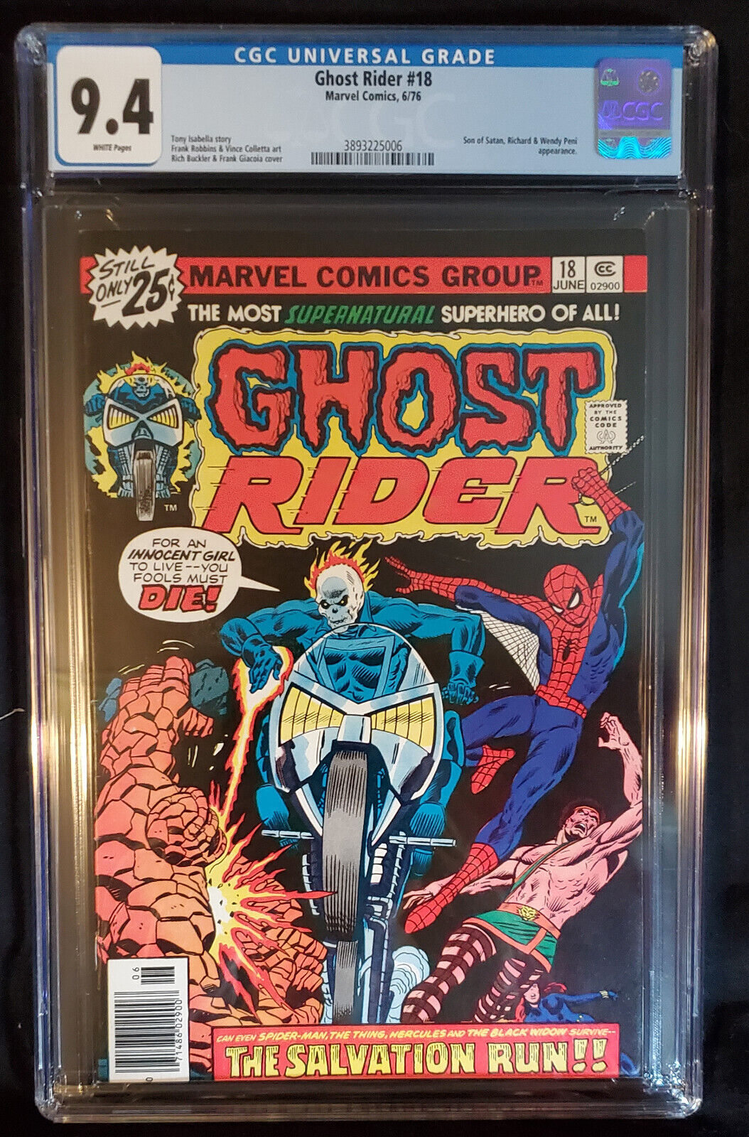 Ghost Rider 18 1976 CGC 94 Richard  Wendy Peni appearances