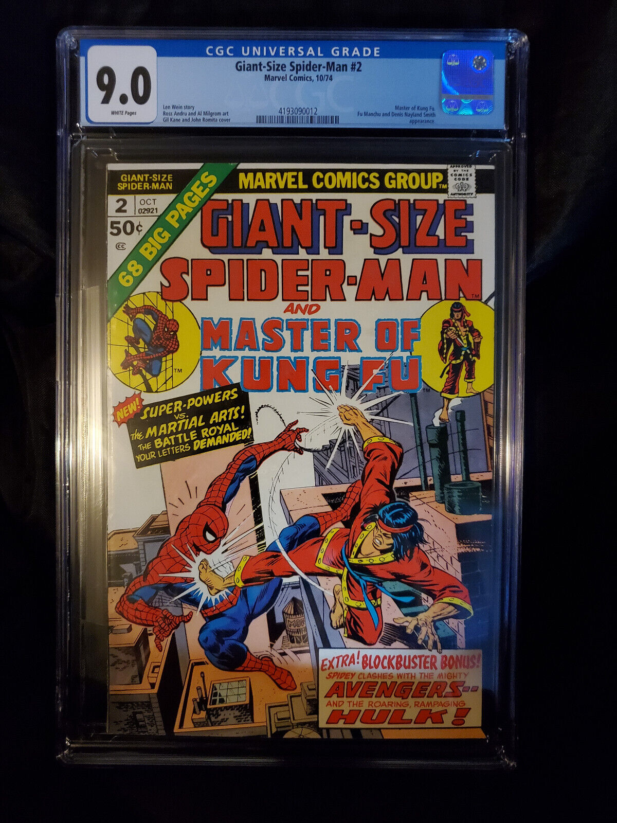 GiantSize SpiderMan 2 1974 CGC 90 SpiderMan  ShangChi meeting