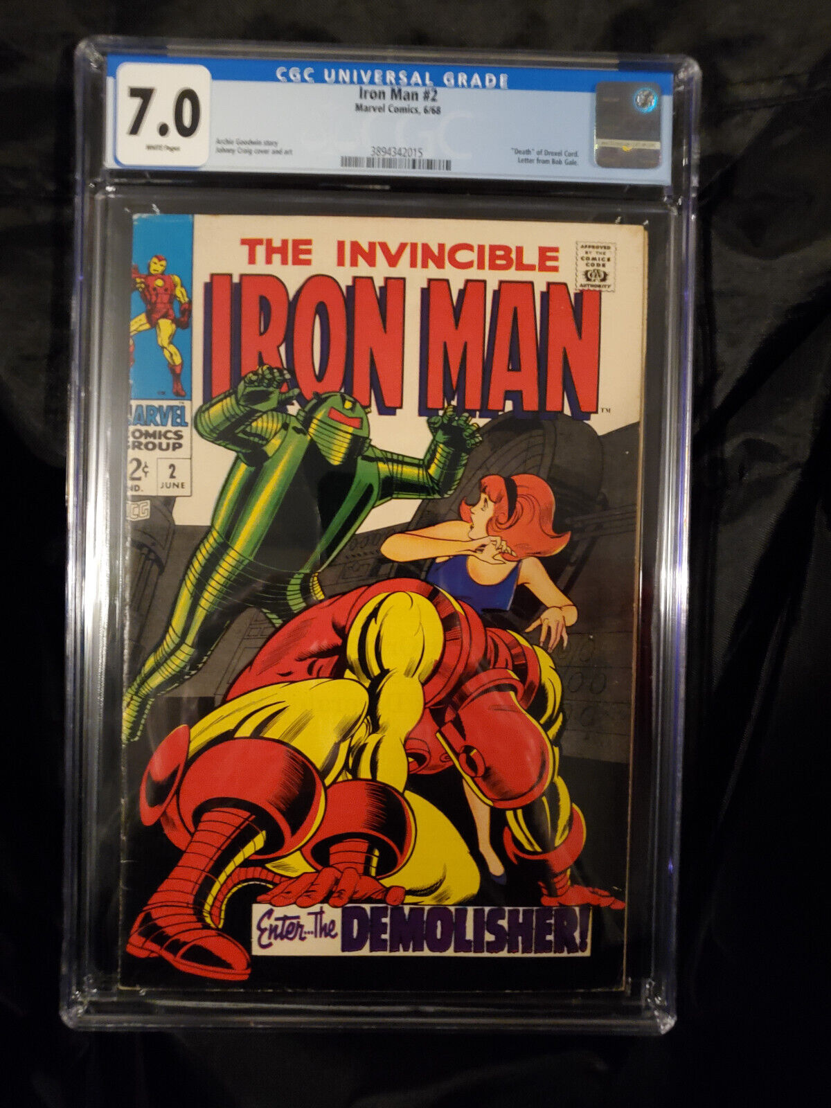 Iron Man 2 1968 CGC 70 WHITE PAGES Death of Drexel Cord