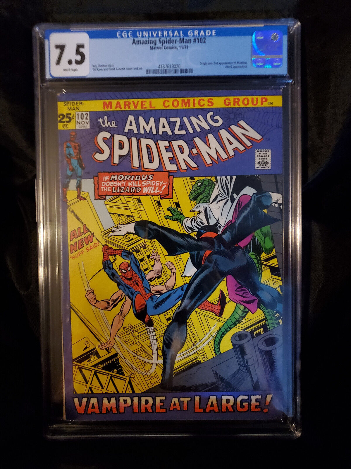 SpiderMan 102 1971 CGC 75  2nd appearance of Morbius