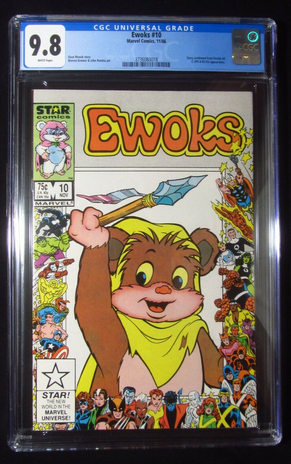 Ewoks 10 Star Wars comic 1986 Marvel CGC 98Crossover storyKey Issue