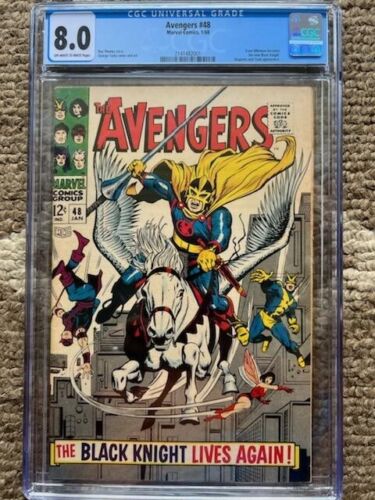 Avengers 48 CGC VF 80 White Pages 1st Appearance Black Knight Marvel 1968