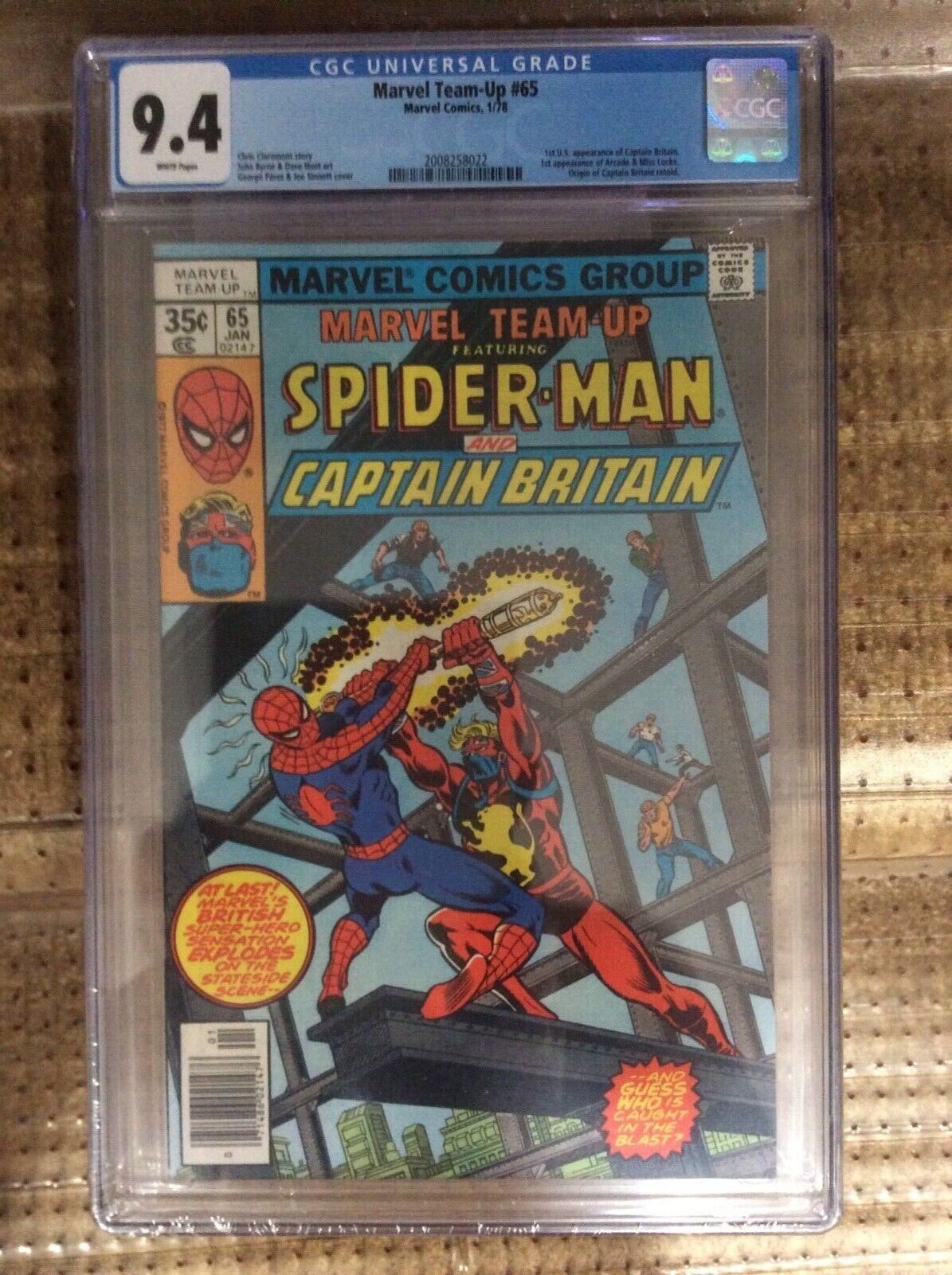 MARVEL TEAMUP 65 CGC 94 CGC NM First  1st US Appearance Captain Britain