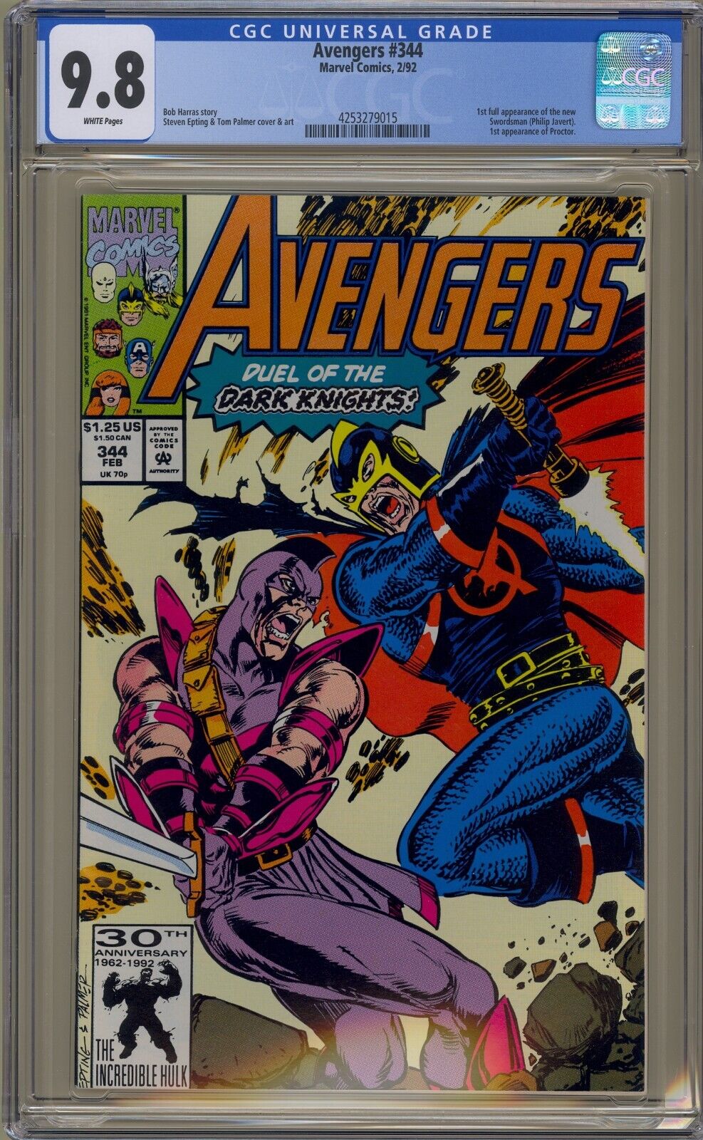 Avengers 344 Marvel Comics CGC 98 1st Proctor 1992
