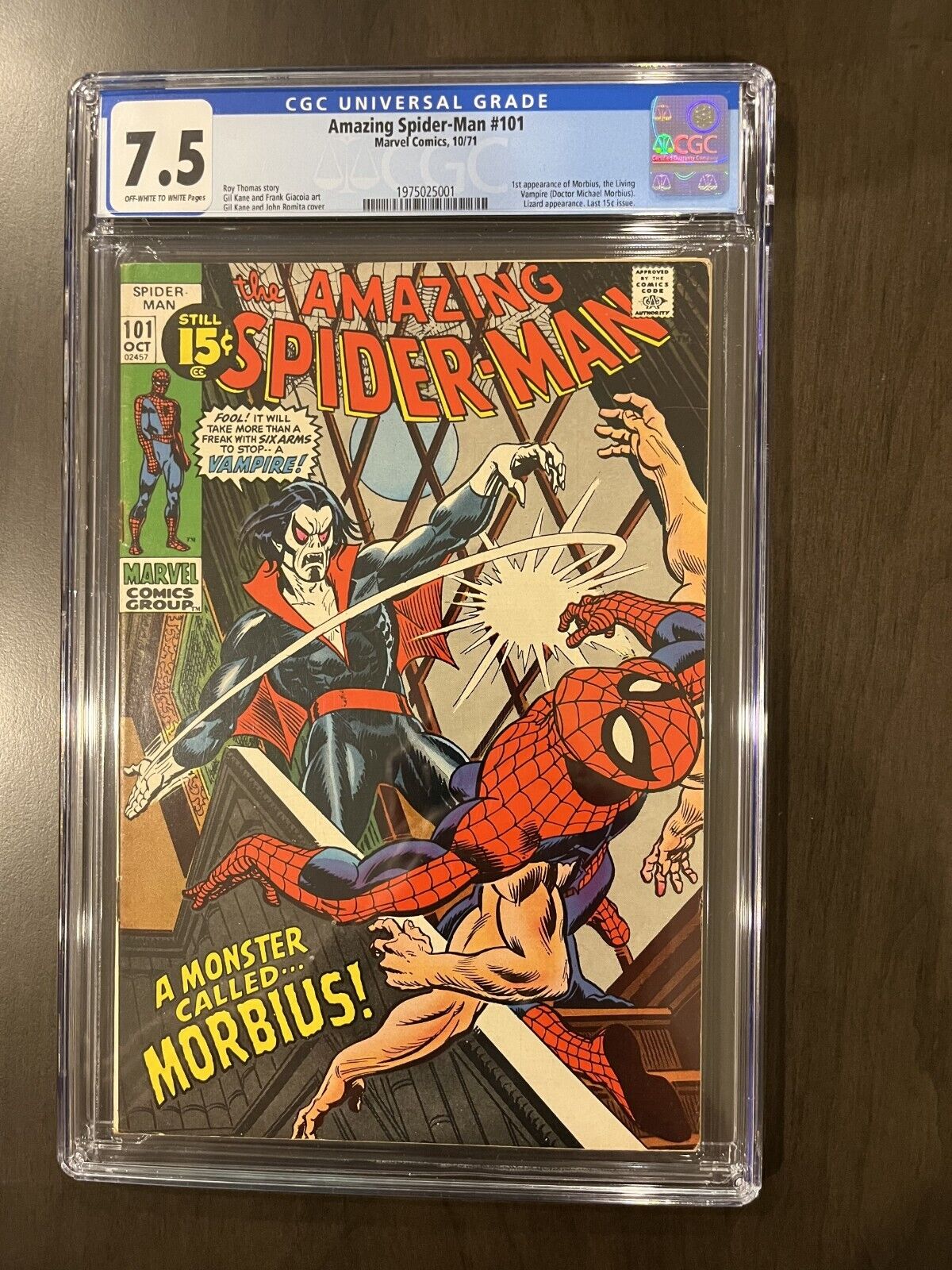 Amazing SpiderMan  101 1971 1st Appearance Moribus CGC Grade 75 Very Fine