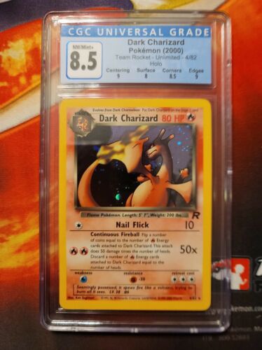 2000 Pokemon Rocket Holo Dark Charizard 4 CGC 85 Beautiful Card