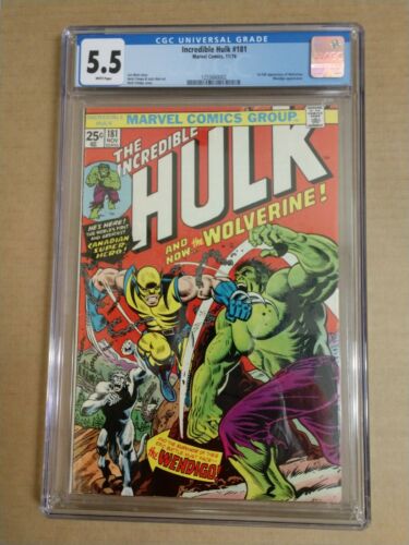 Hulk 181 CGC 55 White Pages 