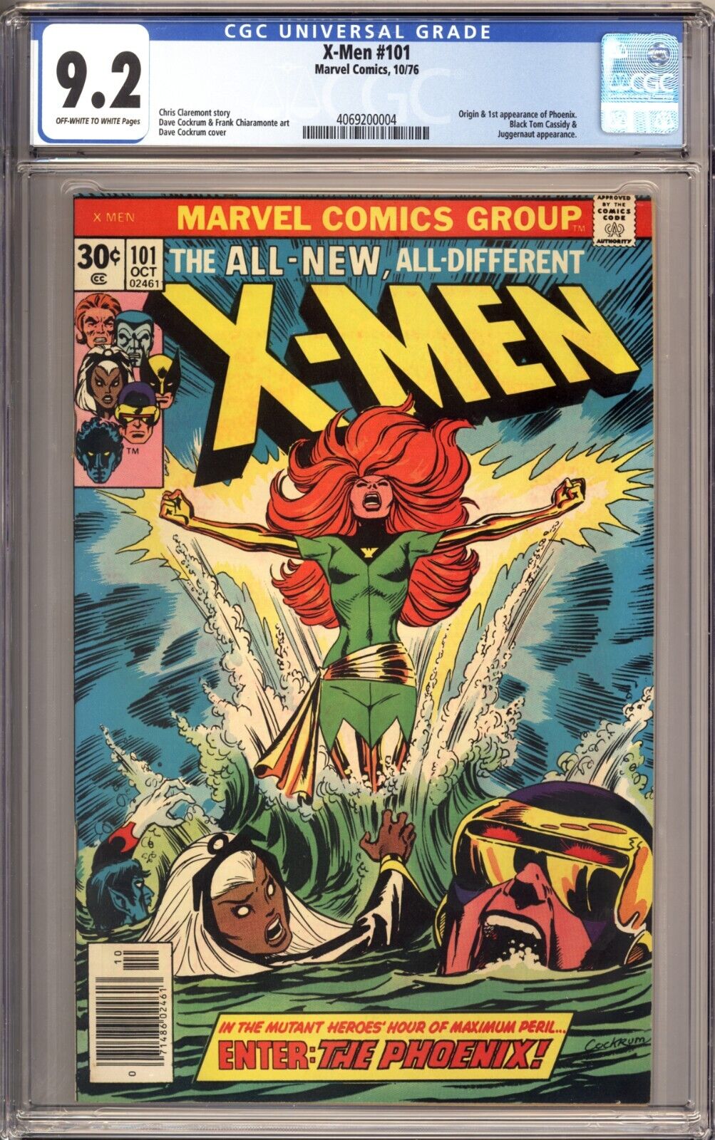 XMen 101 CGC 92 Beautiful Book 1st App of Phoenix OWW Pages Vol 1 1976