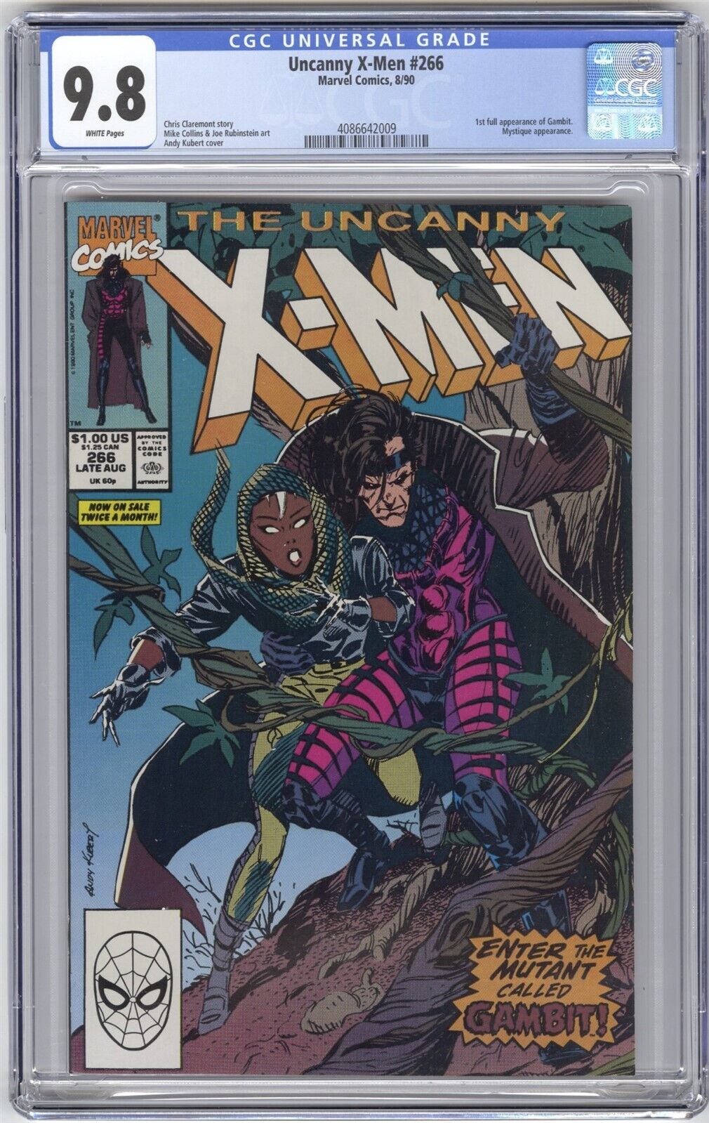 Uncanny XMen 266 CGC 98 HIGH GRADE Marvel Comic KEY 1st Gambit Appearance