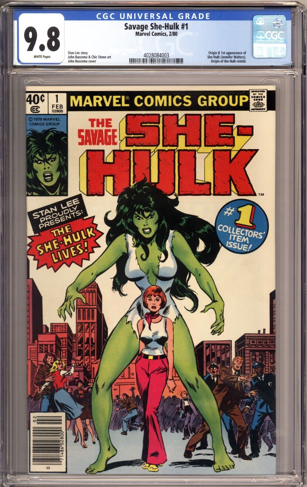 Savage SheHulk 1 CGC 98 Stunning Book 1980 Origin  1st App of SheHulk