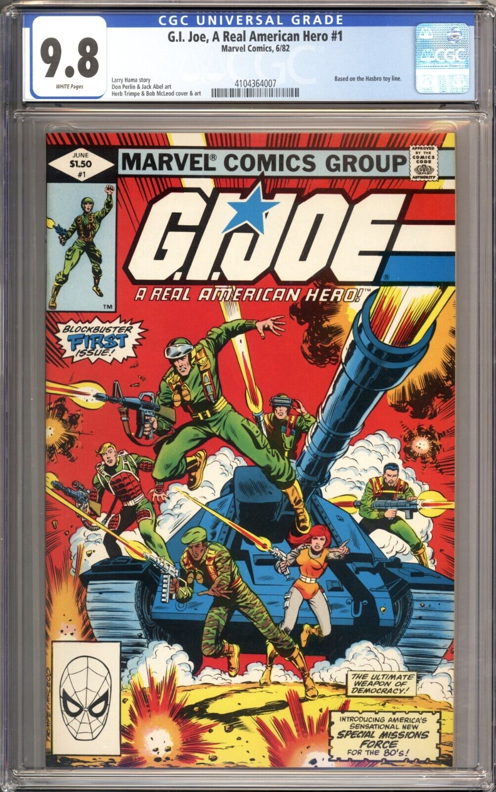 GI Joe A Real American Hero 1 CGC 98 Stunning Book with White Pages 1982