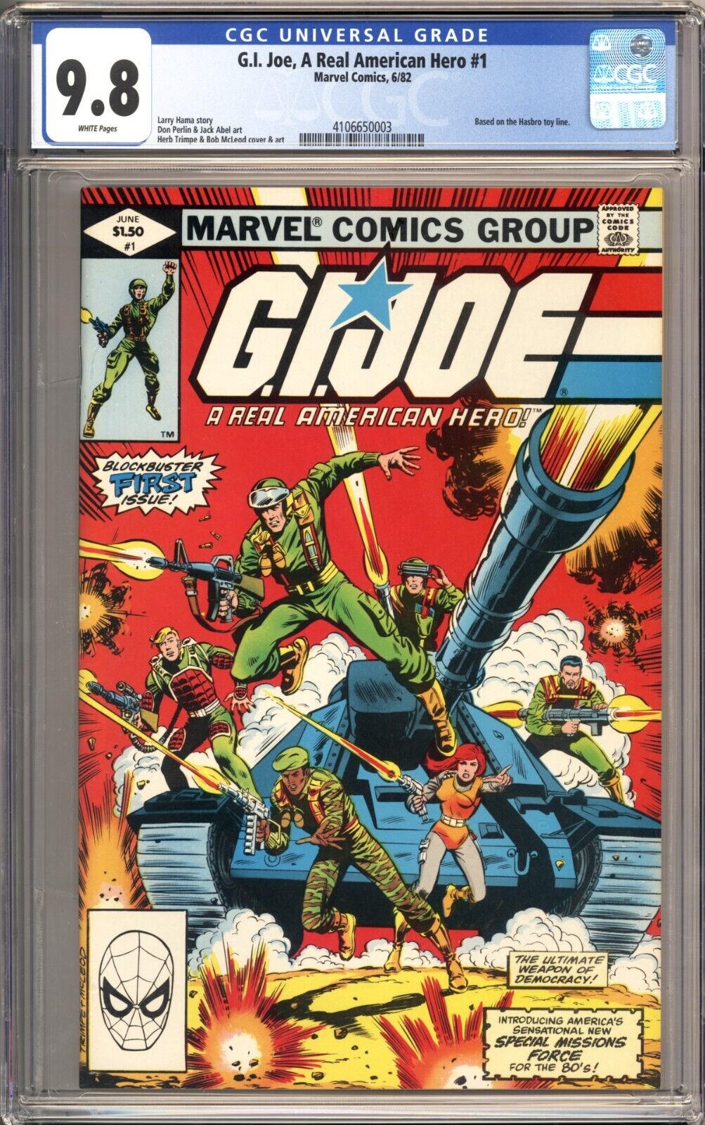 GI Joe A Real American Hero 1 CGC 98 Stunning Book with White Pages 1982