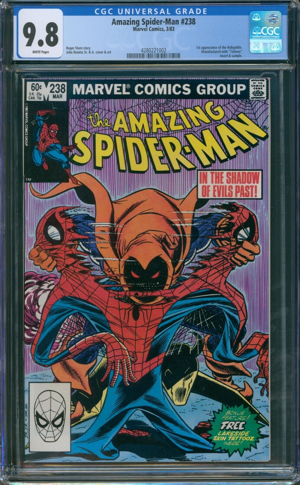 Amazing SpiderMan 238 CGC 98 White Absolutely Stunning 1st App of Hobgoblin