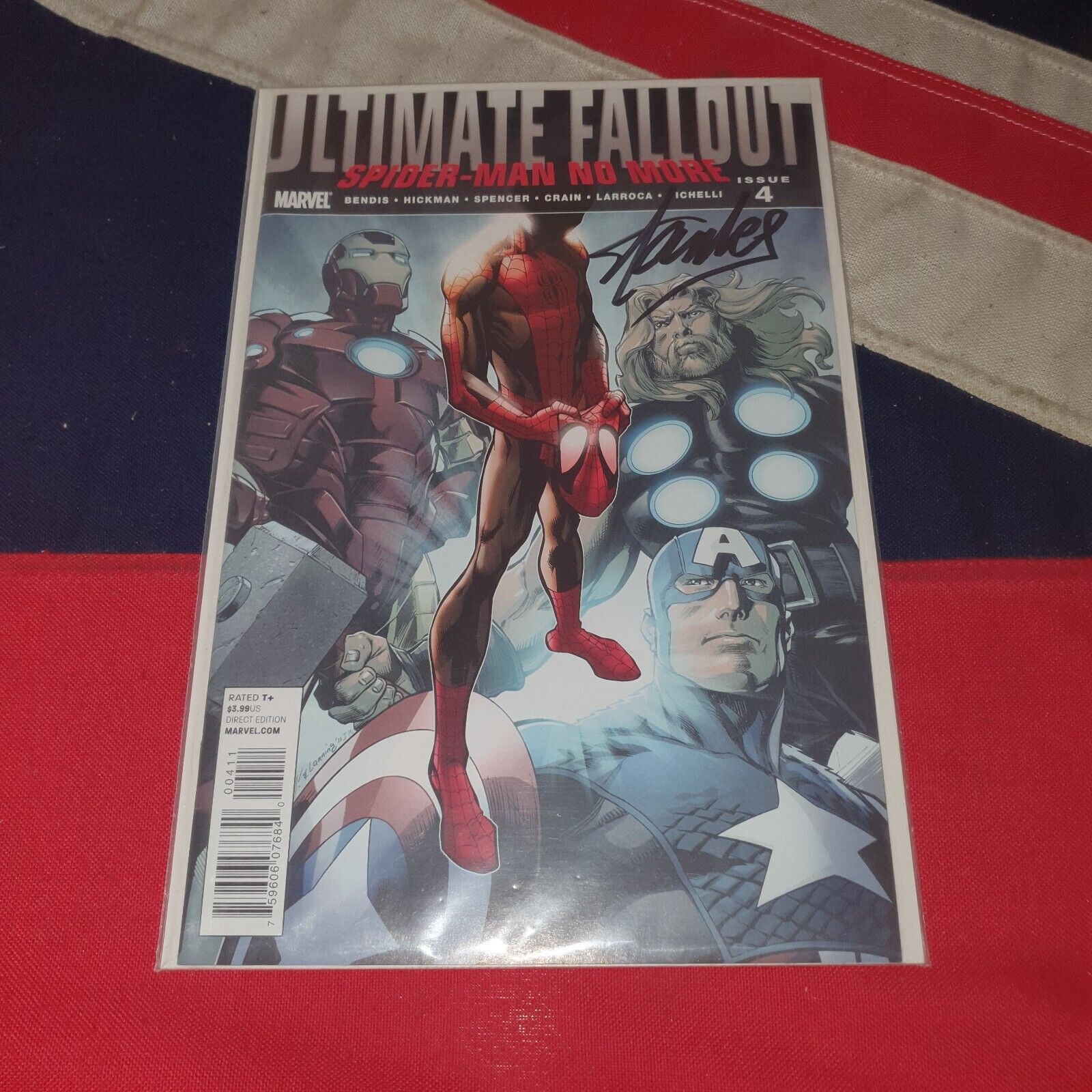 Ultimate Fallout SpiderMan No More 4 SIGNED BY STAN LEE 1st App Miles Morales